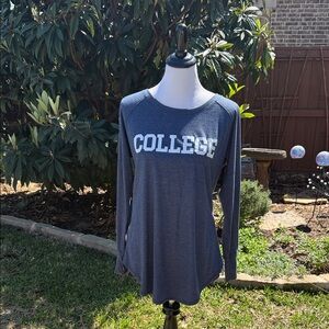 District Navy Long-Sleeve 'COLLEGE' Graphic Tee